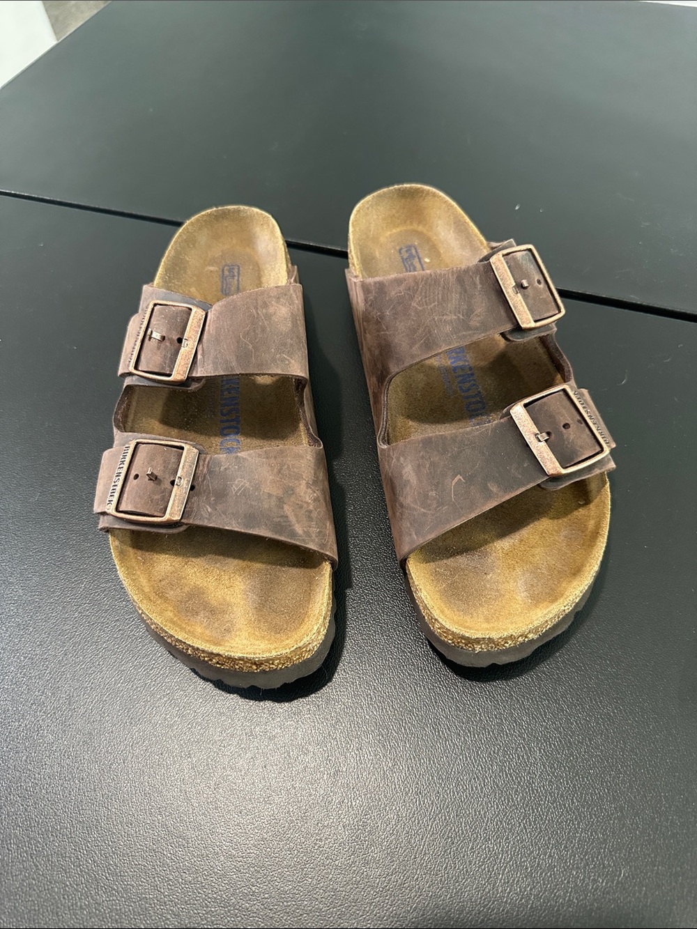 Birkenstock Brown Two-Strap Nubuck Sandals size 39 L8 M6 Unisex